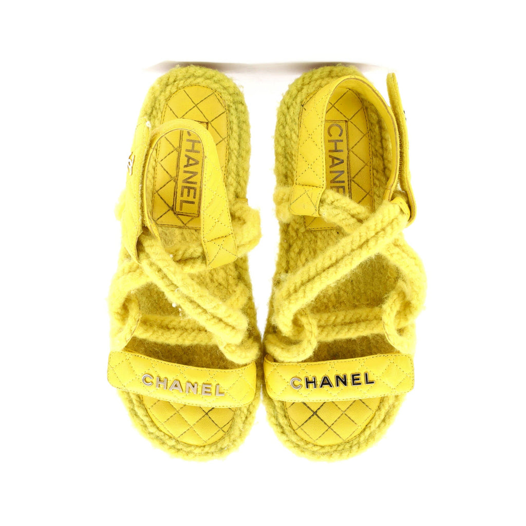 Women's Cord Velcro Dad Sandals Quilted Leather