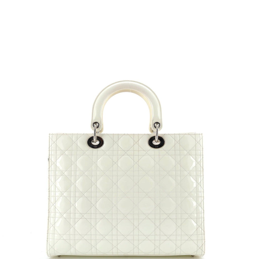 Lady Dior Bag Cannage Quilt Patent Large