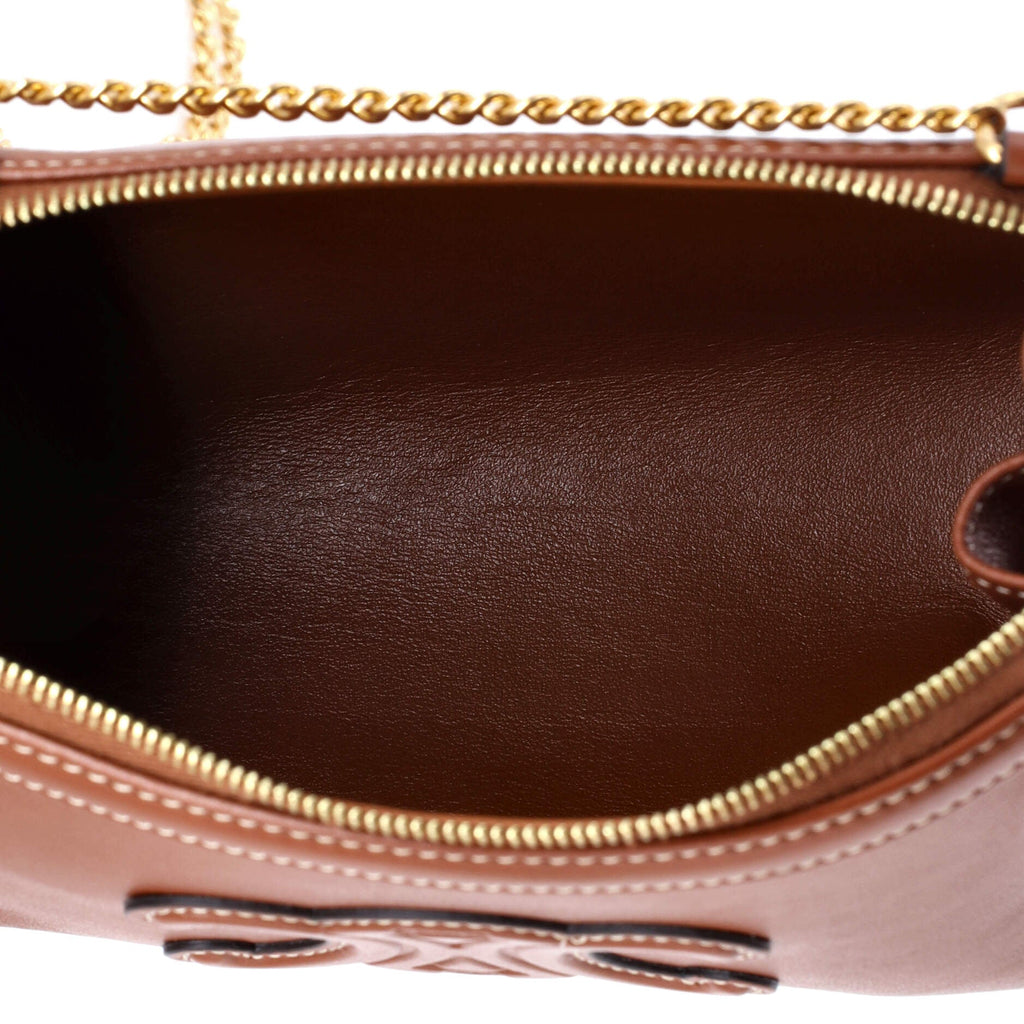 Cuir Triomphe Zip Around Chain Clutch Leather
