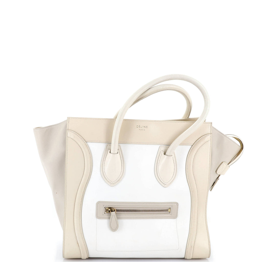 Bicolor Luggage Bag Leather Mini