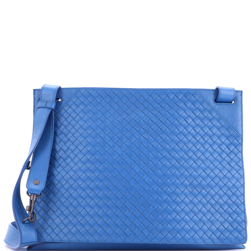 Square Panelled Messenger Bag Intrecciato Nappa Large