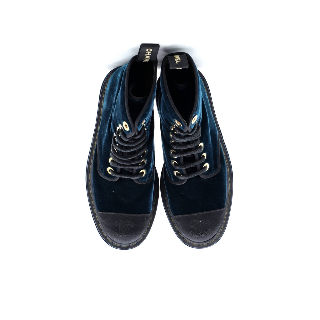 Women's Cap Toe CC Combat Boots Velvet