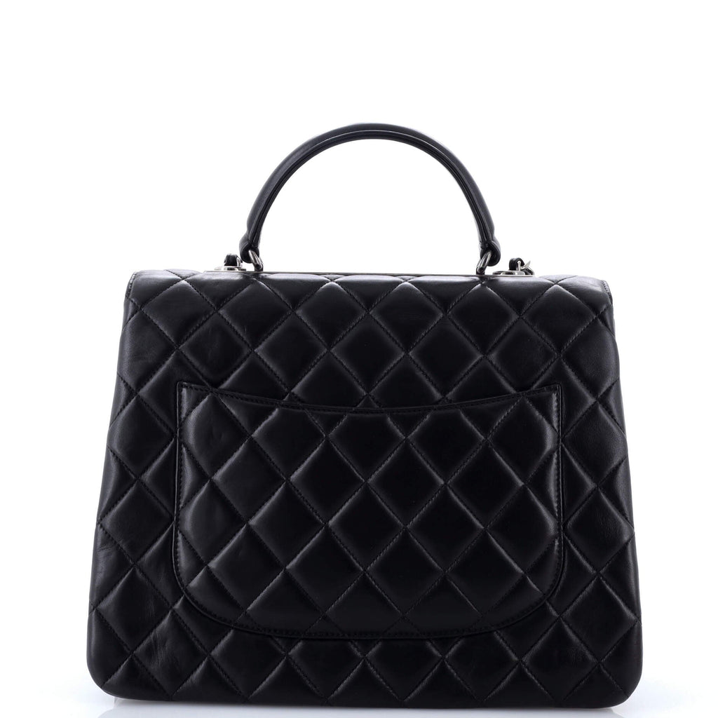 Trendy CC Top Handle Bag Quilted Lambskin Large