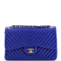 Classic Double Flap Bag Chevron Lambskin Jumbo