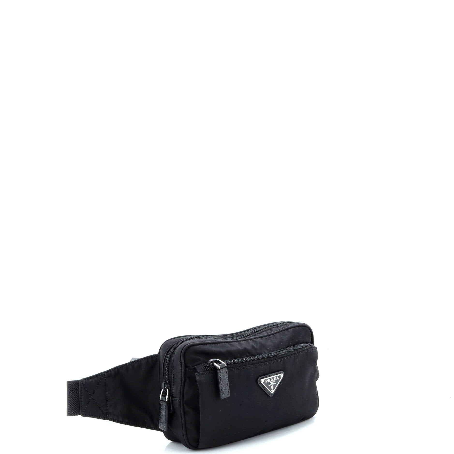 Front Pocket Belt Bag Re-Nylon with Saffiano Leather