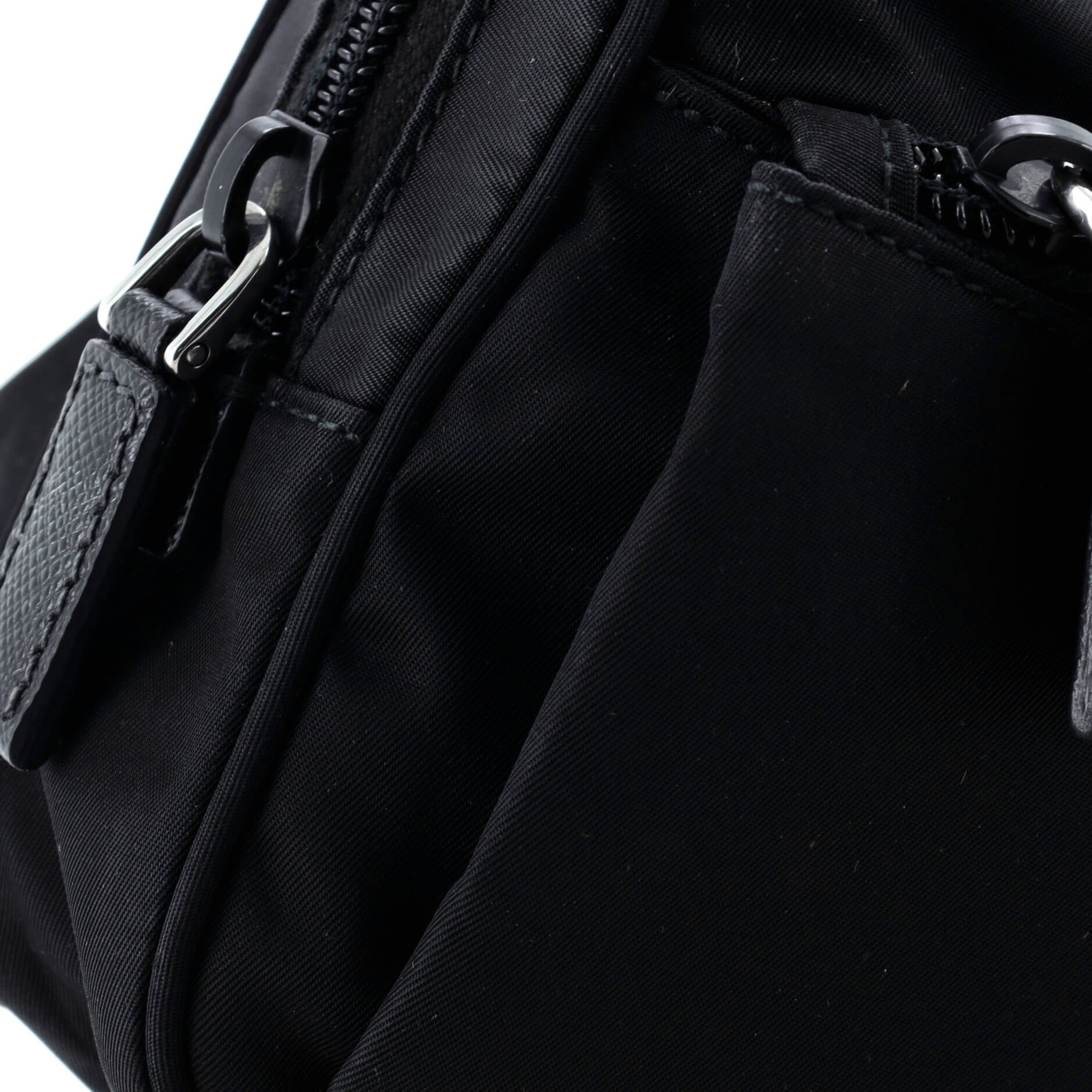 Front Pocket Belt Bag Re-Nylon with Saffiano Leather