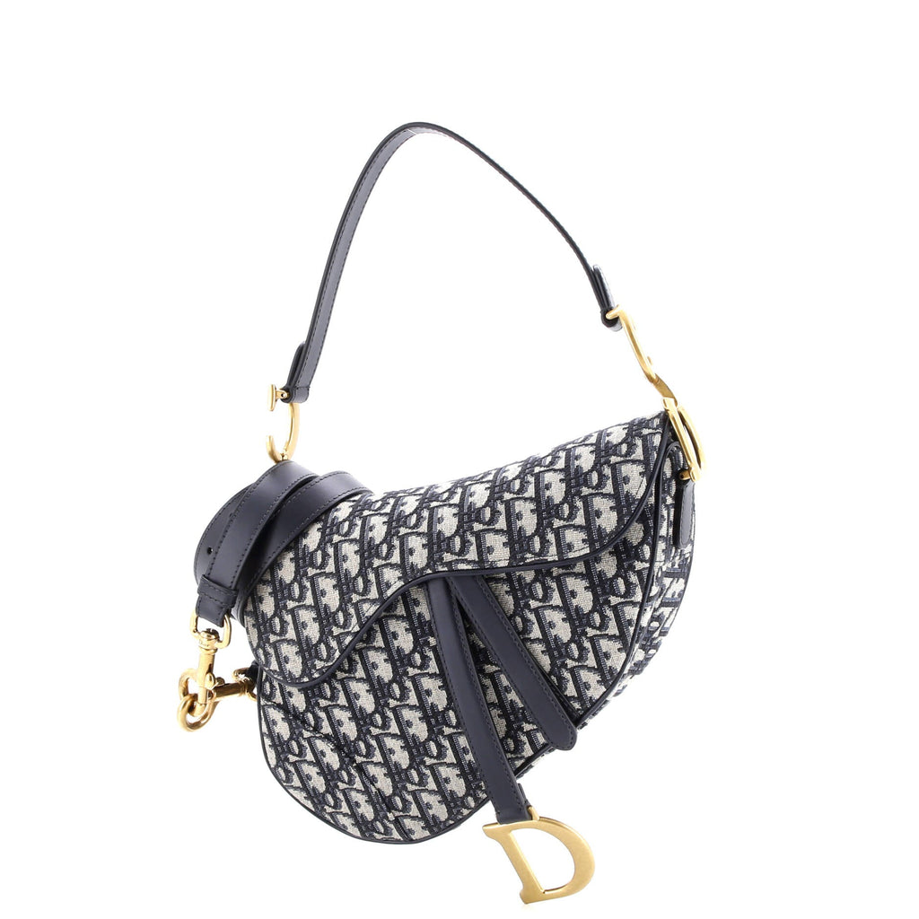 Saddle Handbag with Strap Oblique Canvas Medium