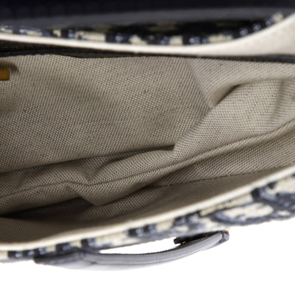 Saddle Handbag with Strap Oblique Canvas Medium