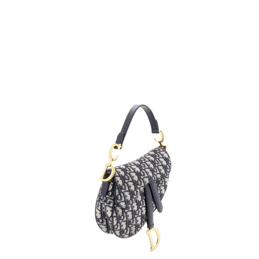 Saddle Handbag with Strap Oblique Canvas Mini
