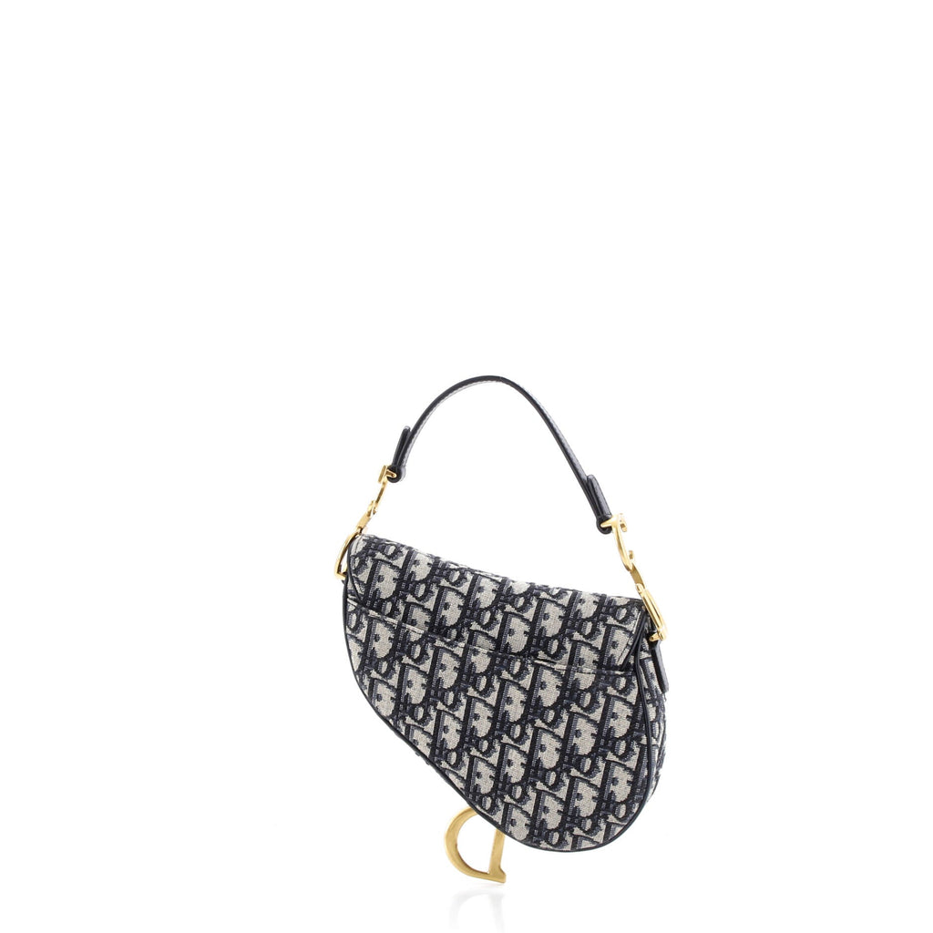 Saddle Handbag with Strap Oblique Canvas Mini