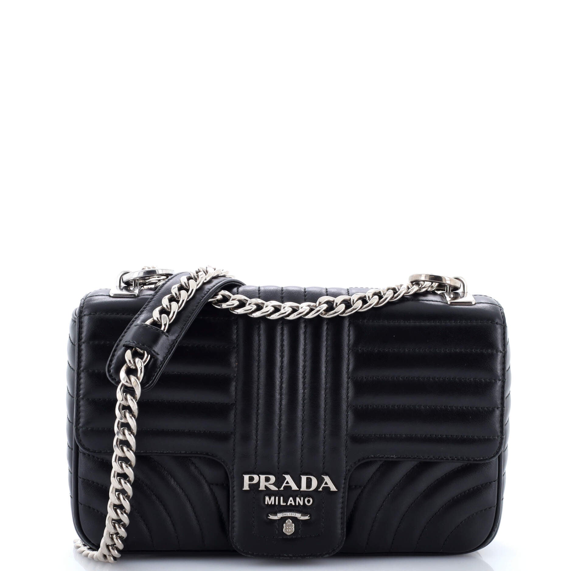 Chain Flap Shoulder Bag Diagramme Quilted Leather Medium