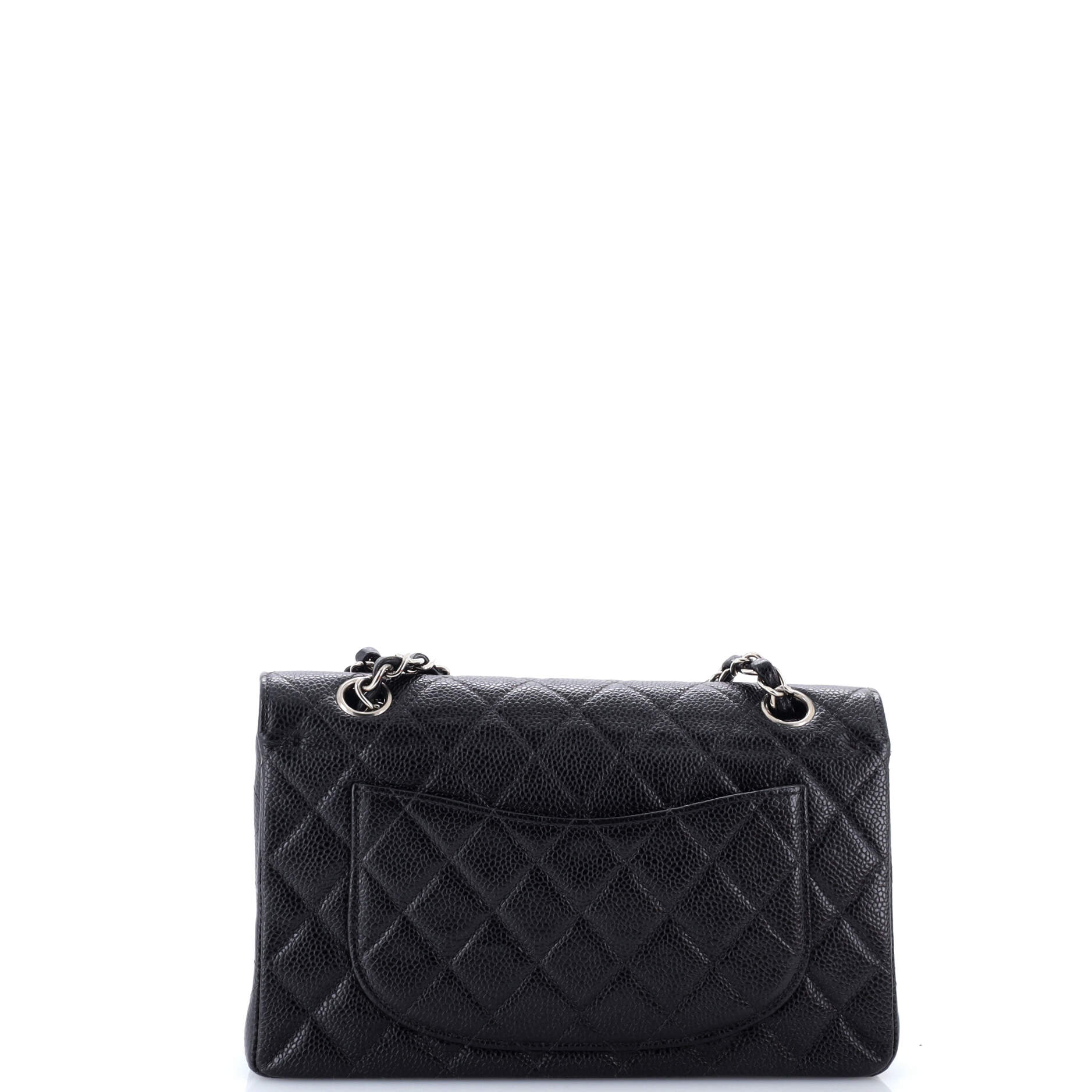 Vintage Classic Double Flap Bag Quilted Caviar Small