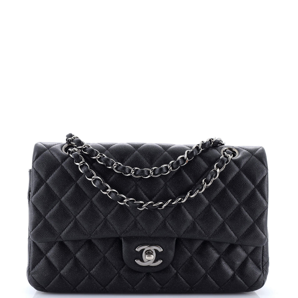Classic Double Flap Bag Quilted Iridescent Caviar Medium