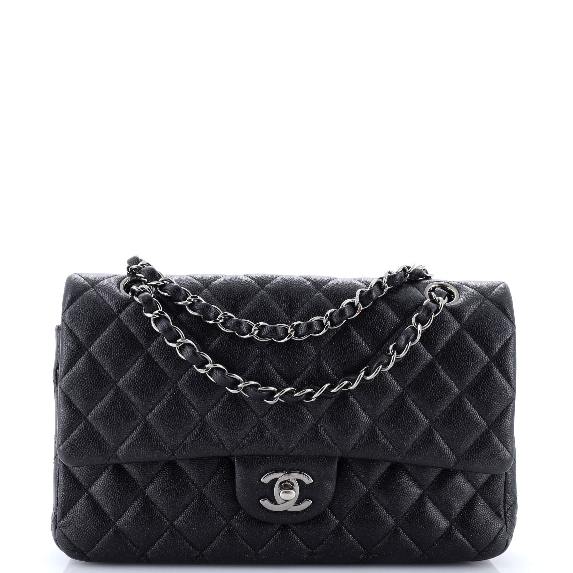 Classic Double Flap Bag Quilted Iridescent Caviar Medium