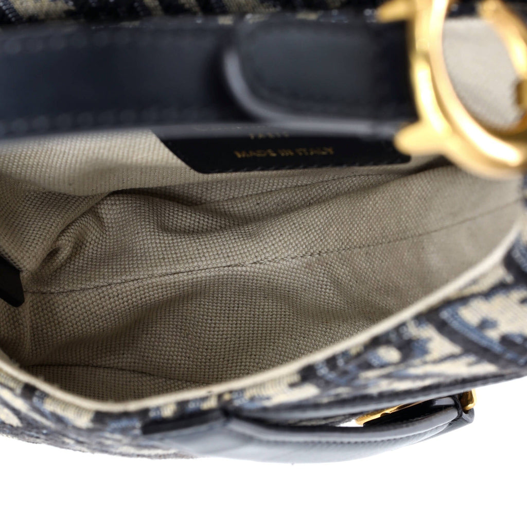 Saddle Handbag with Strap Oblique Canvas Mini