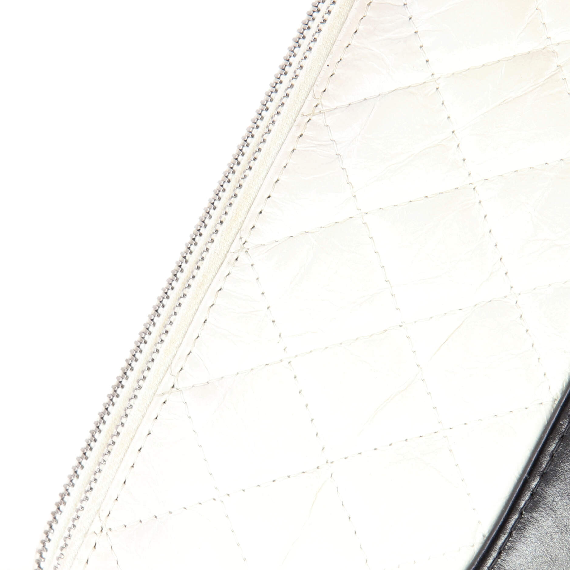 Gabrielle Double Zip Clutch with Chain Quilted Aged Calfskin