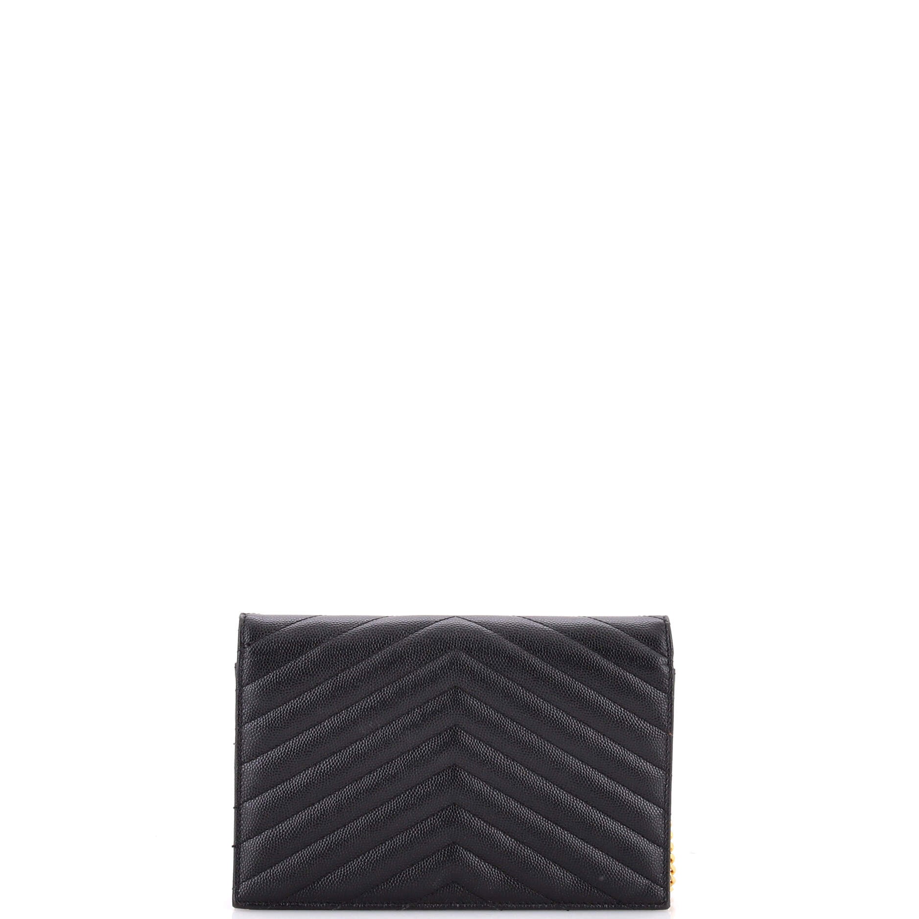 Classic Monogram Wallet on Chain Matelasse Chevron Leather Small