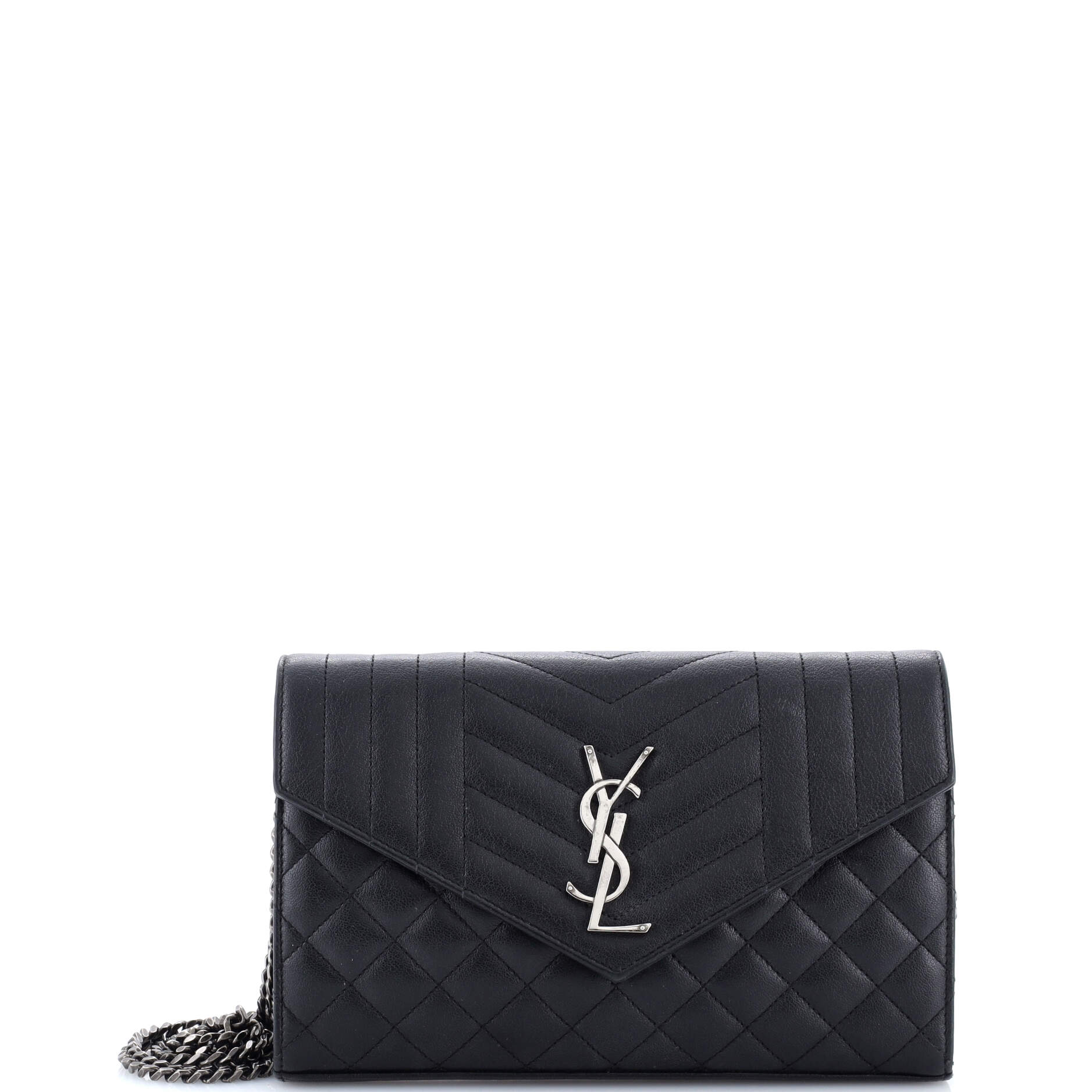 Classic Monogram Chain Wallet Mixed Matelasse Leather Medium