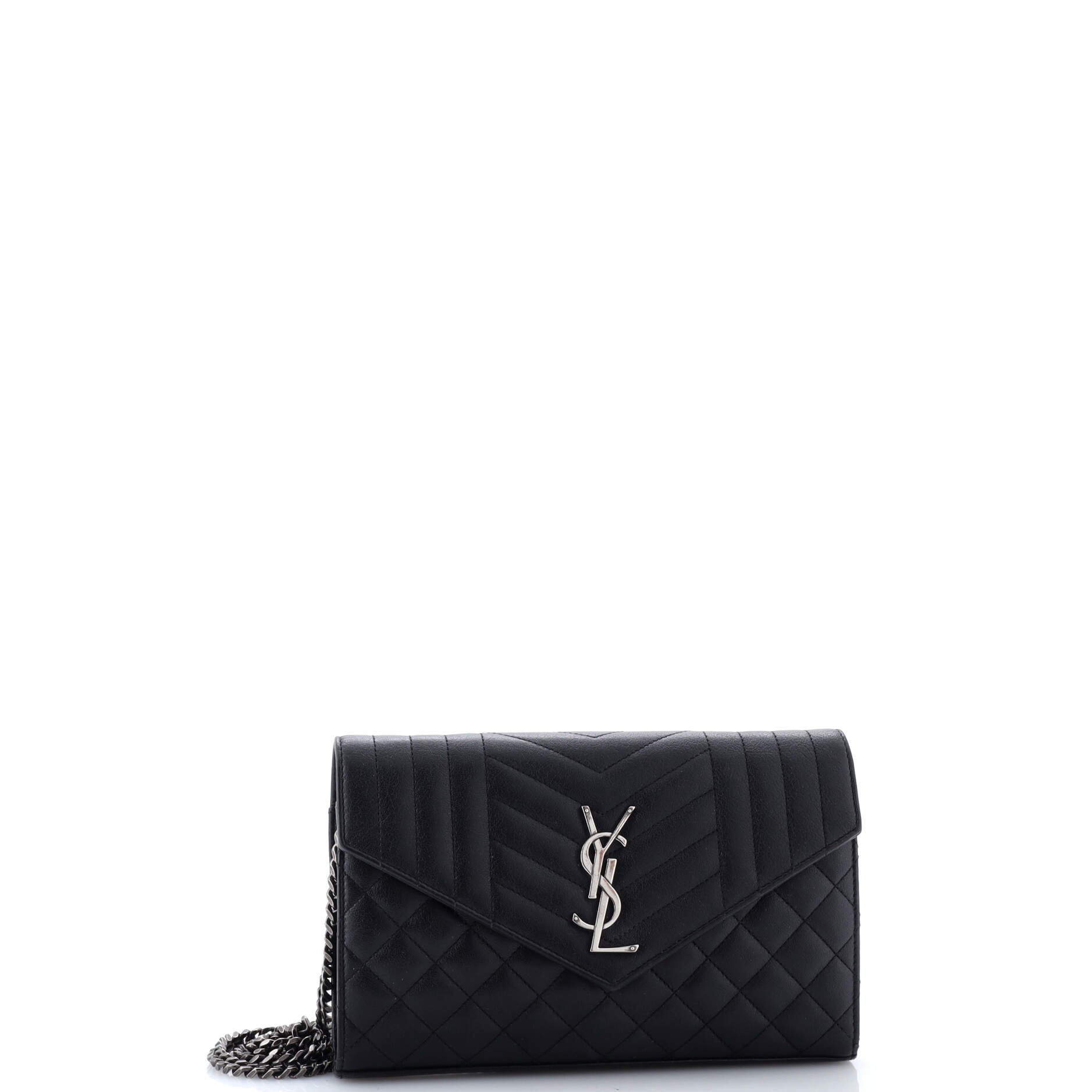 Classic Monogram Chain Wallet Mixed Matelasse Leather Medium
