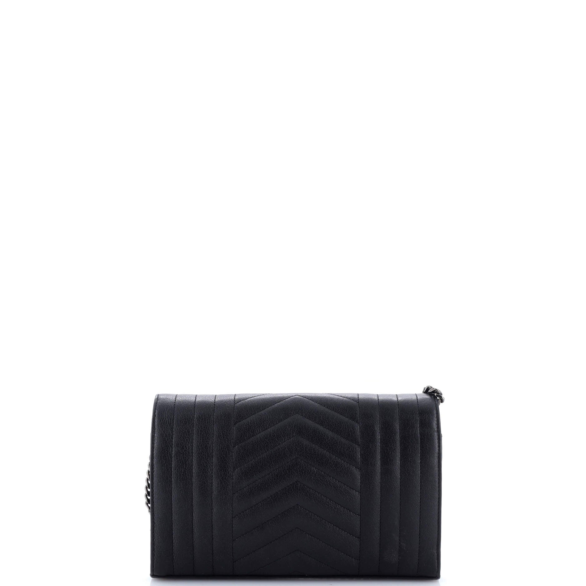 Classic Monogram Chain Wallet Mixed Matelasse Leather Medium