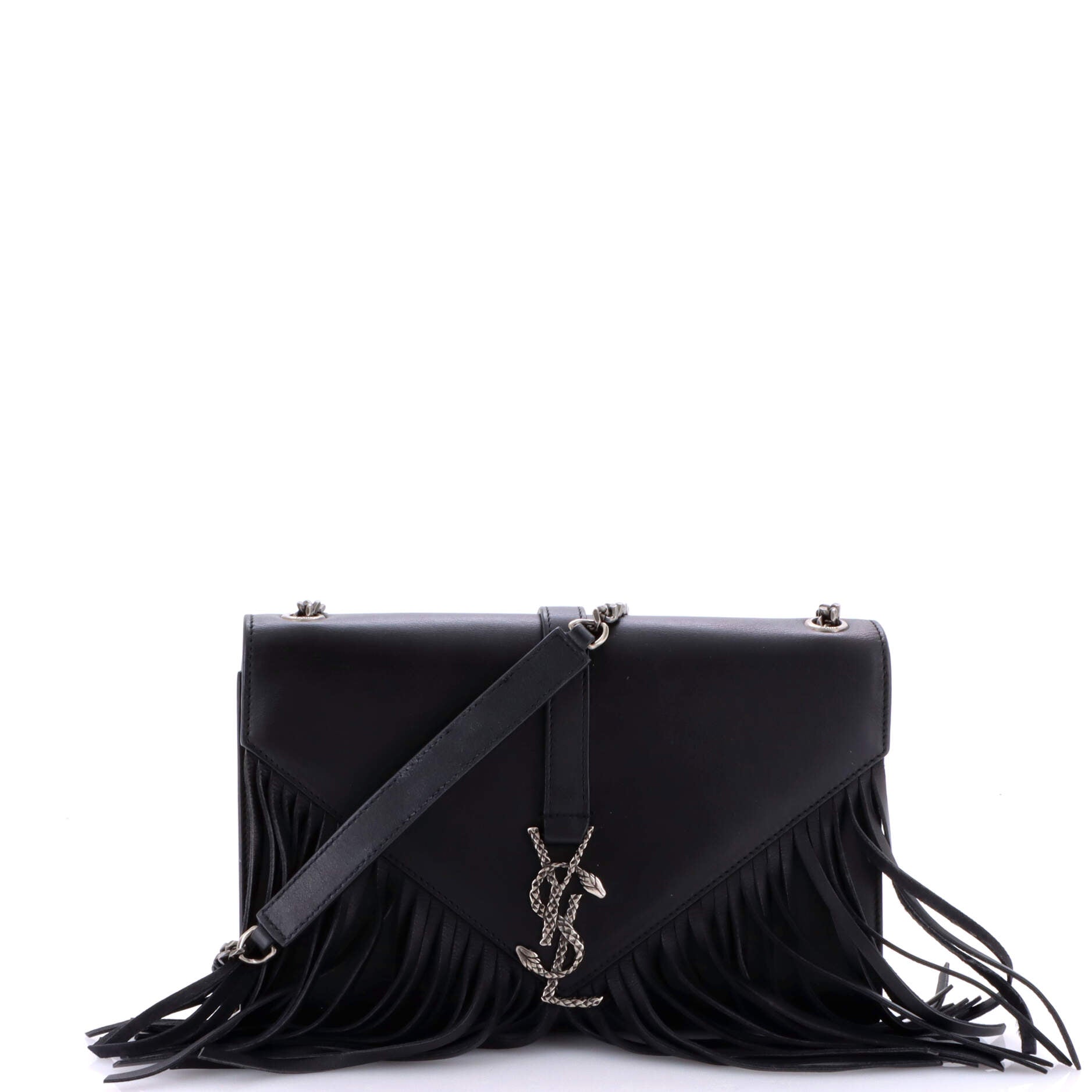 Classic Monogram Fringe Crossbody Bag Leather Medium
