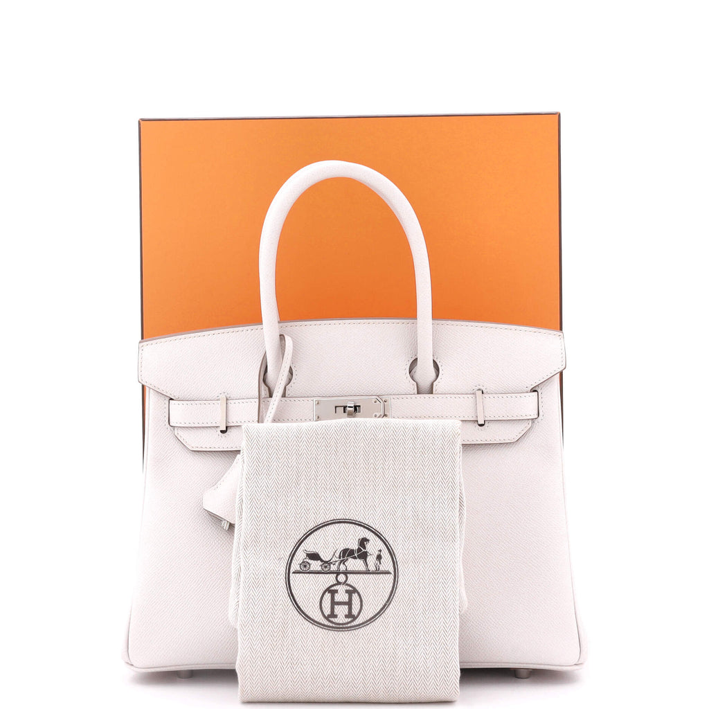 Birkin Handbag Light Epsom with Palladium Hardware 30