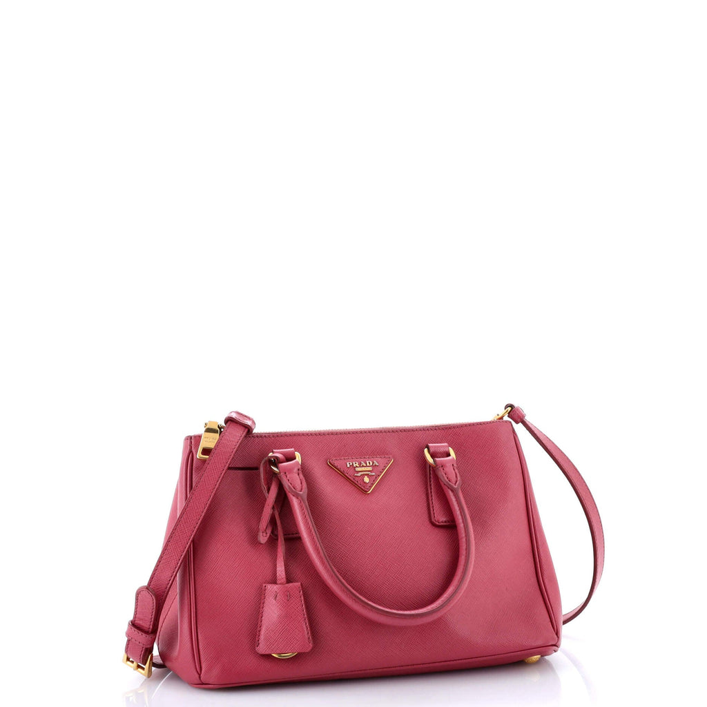 Double Zip Lux Tote Saffiano Leather Small