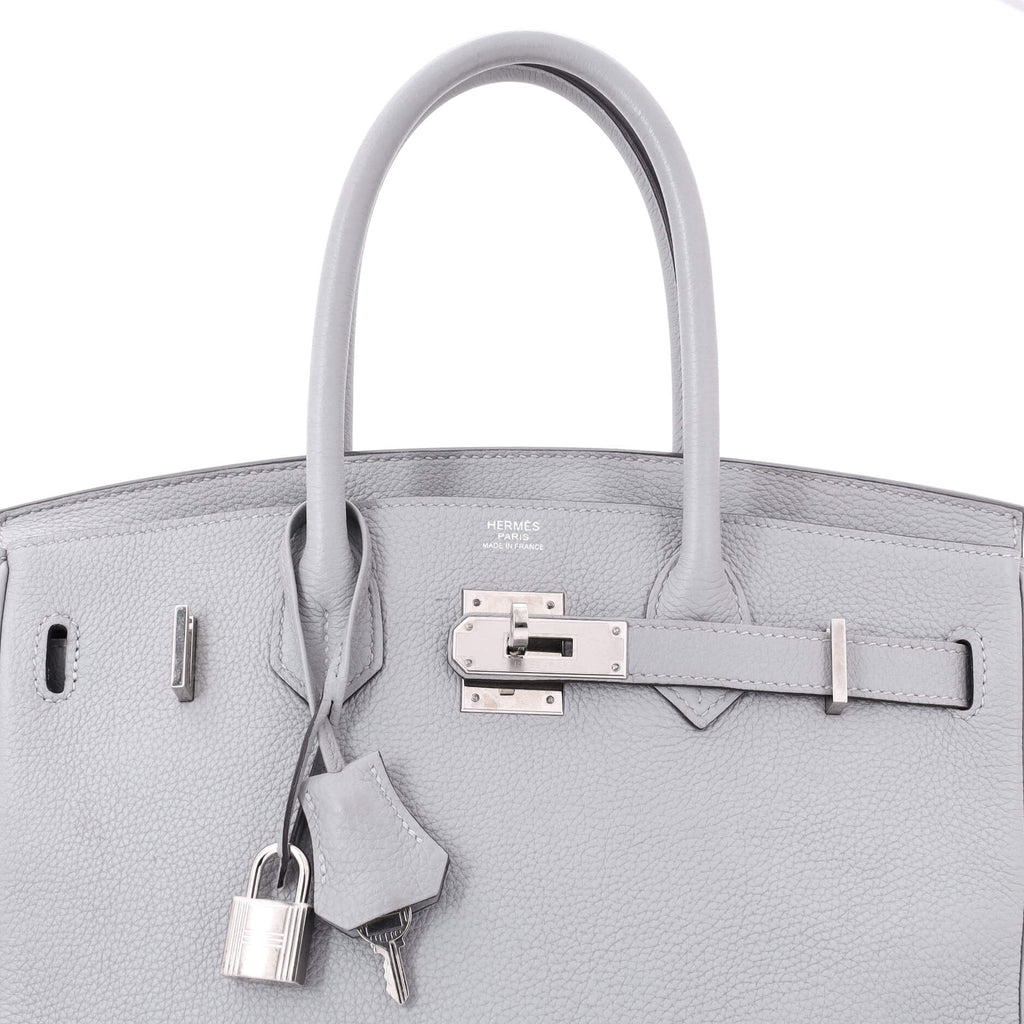 Birkin Handbag Grey Togo with Palladium Hardware 30
