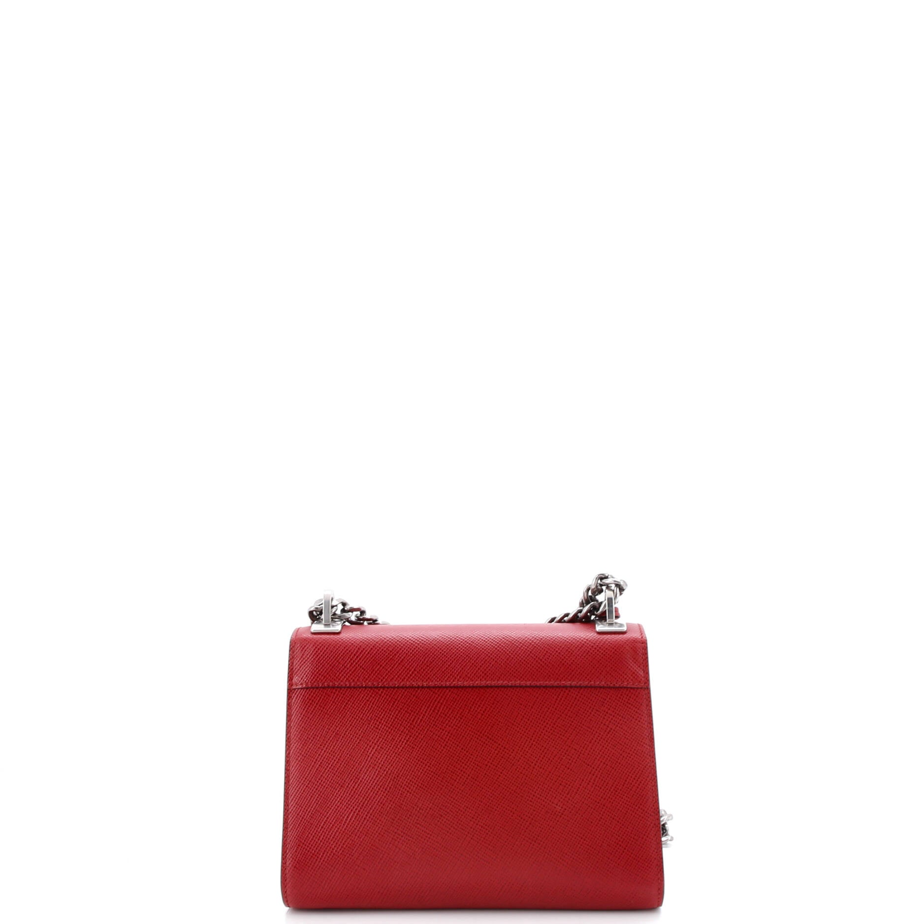 Monochrome Shoulder Bag Embellished Saffiano Leather Small