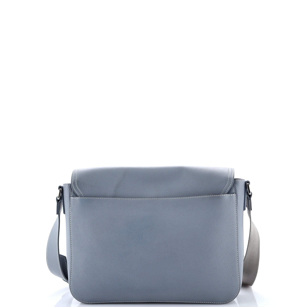 Saddle Buckle Flap Messenger Bag Leather Medium