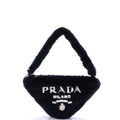 Triangle Top Handle Pouch Bag Terry Cloth Mini