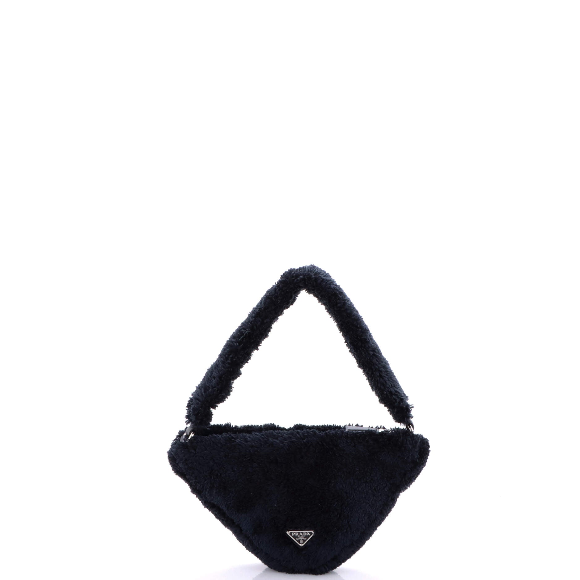 Triangle Top Handle Pouch Bag Terry Cloth Mini