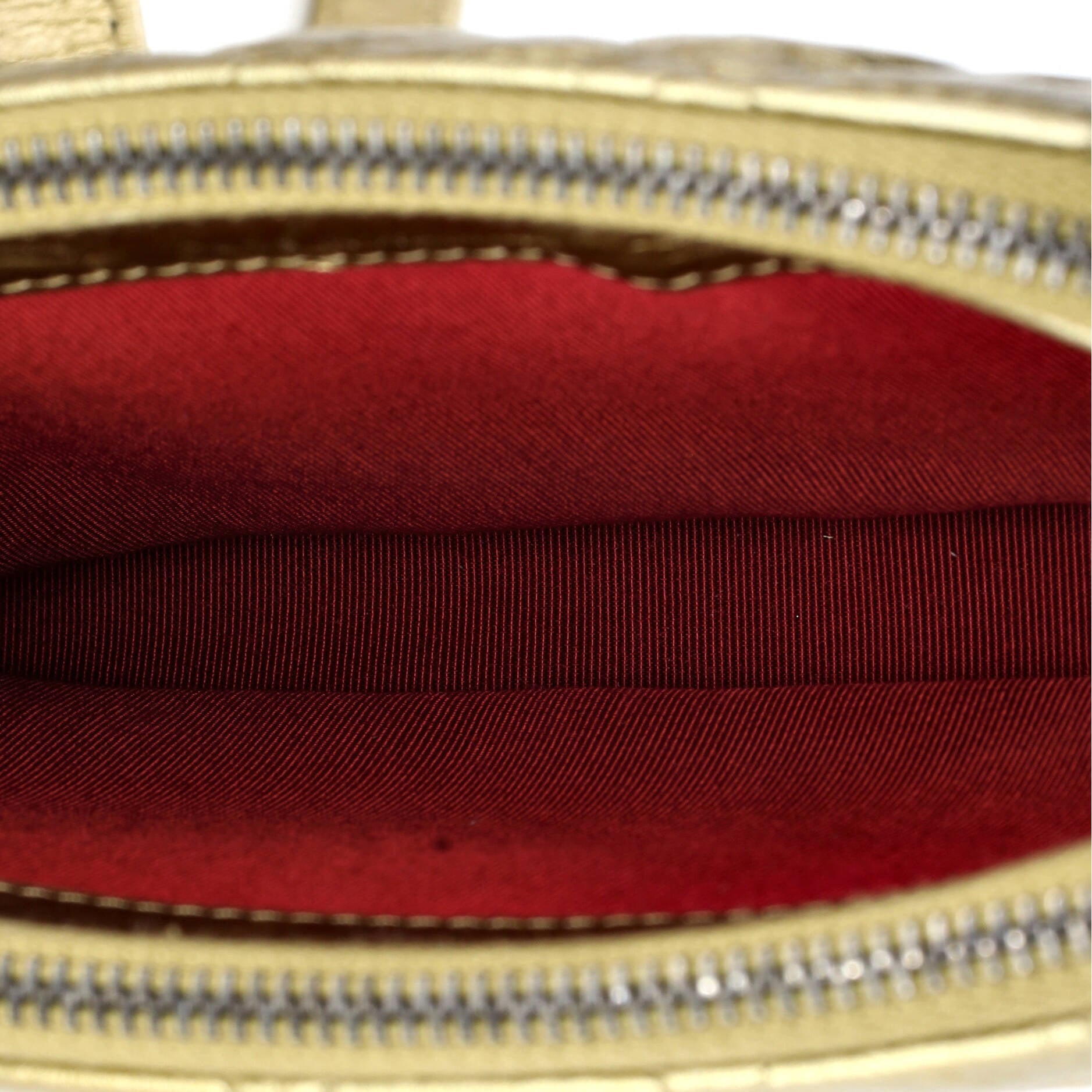 Gabrielle Double Zip Clutch with Chain Quilted Aged Calfskin