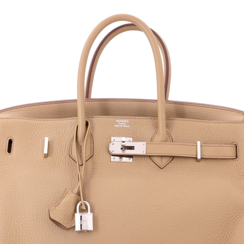 Birkin Handbag Light Togo with Palladium Hardware 35