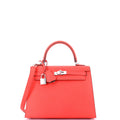 Kelly Handbag Verso Epsom with Palladium Hardware 25