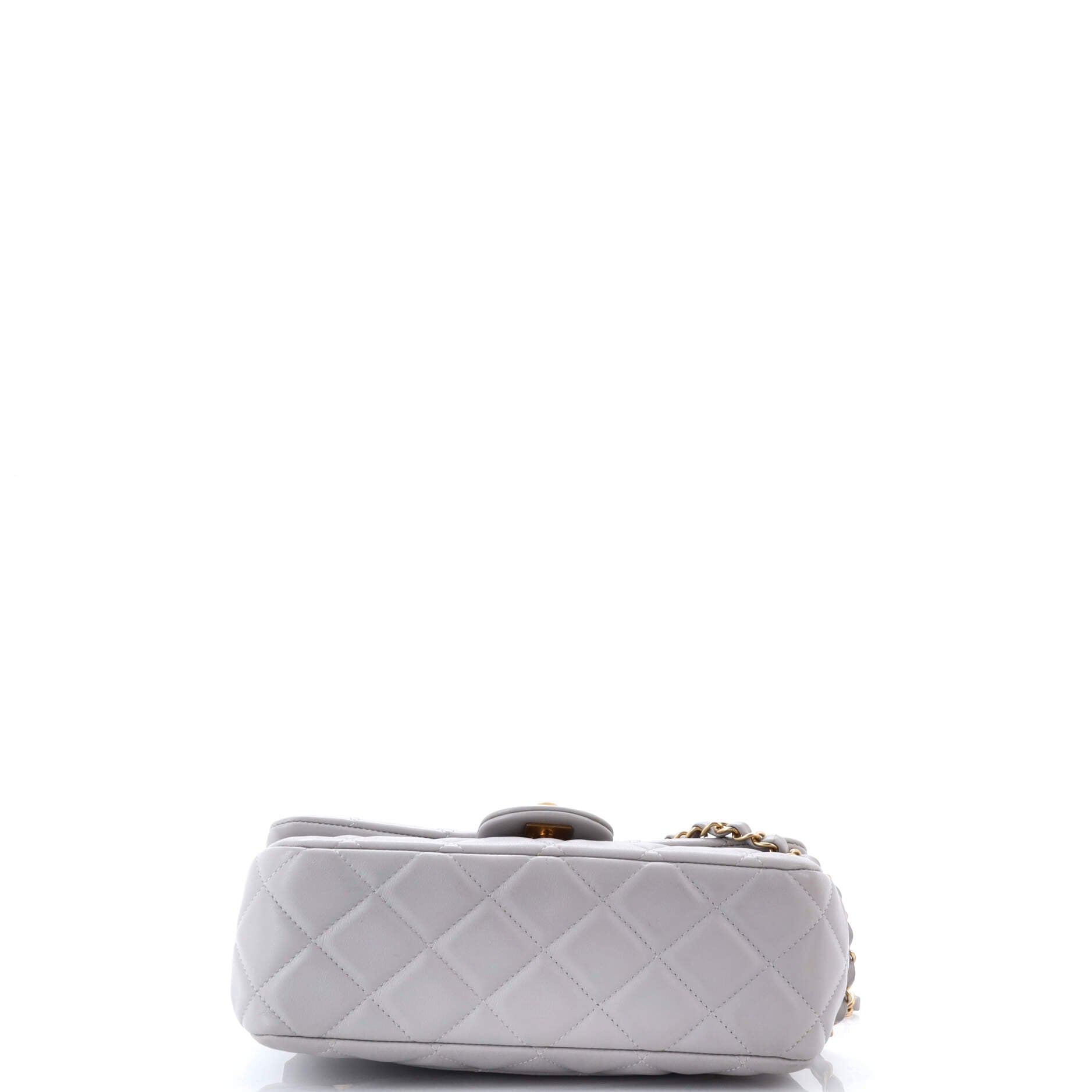 Lady Handle Flap Bag Quilted Calfskin Small