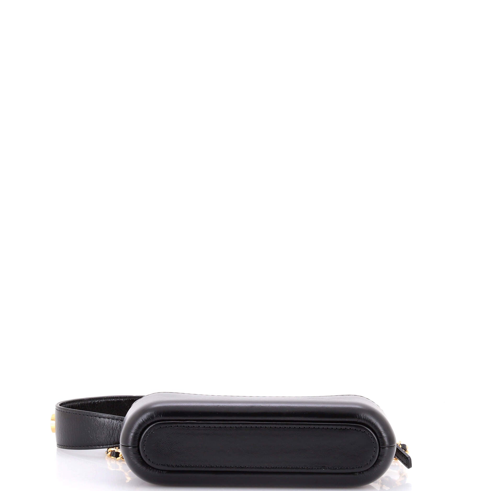 Gabrielle Logo Handle Double Zip Clutch with Chain Quilted Aged Calfskin
