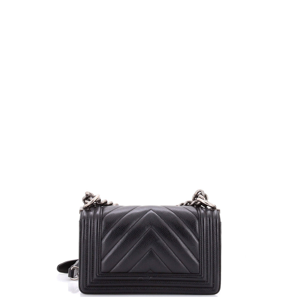Boy Flap Bag Chevron Caviar Small