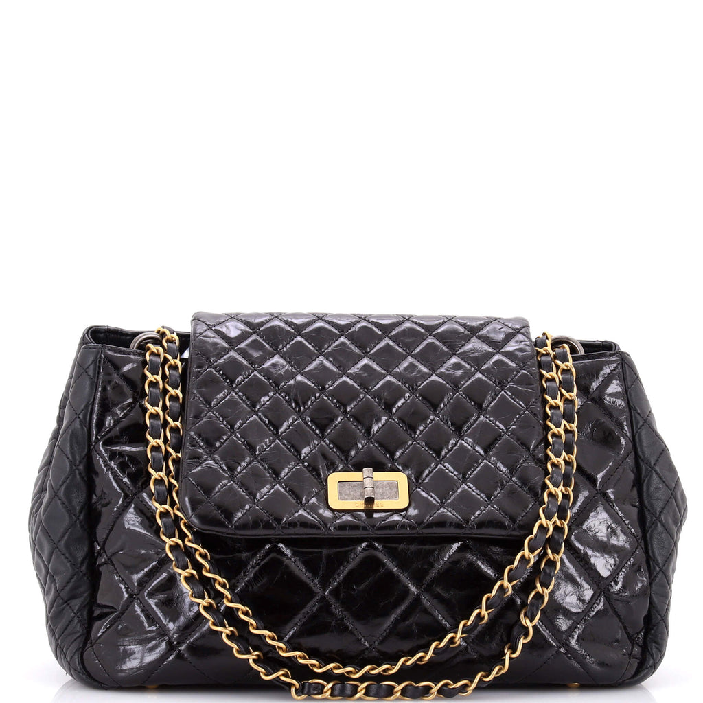 Accordion Reissue Flap Bag Quilted Glazed Calfskin Maxi