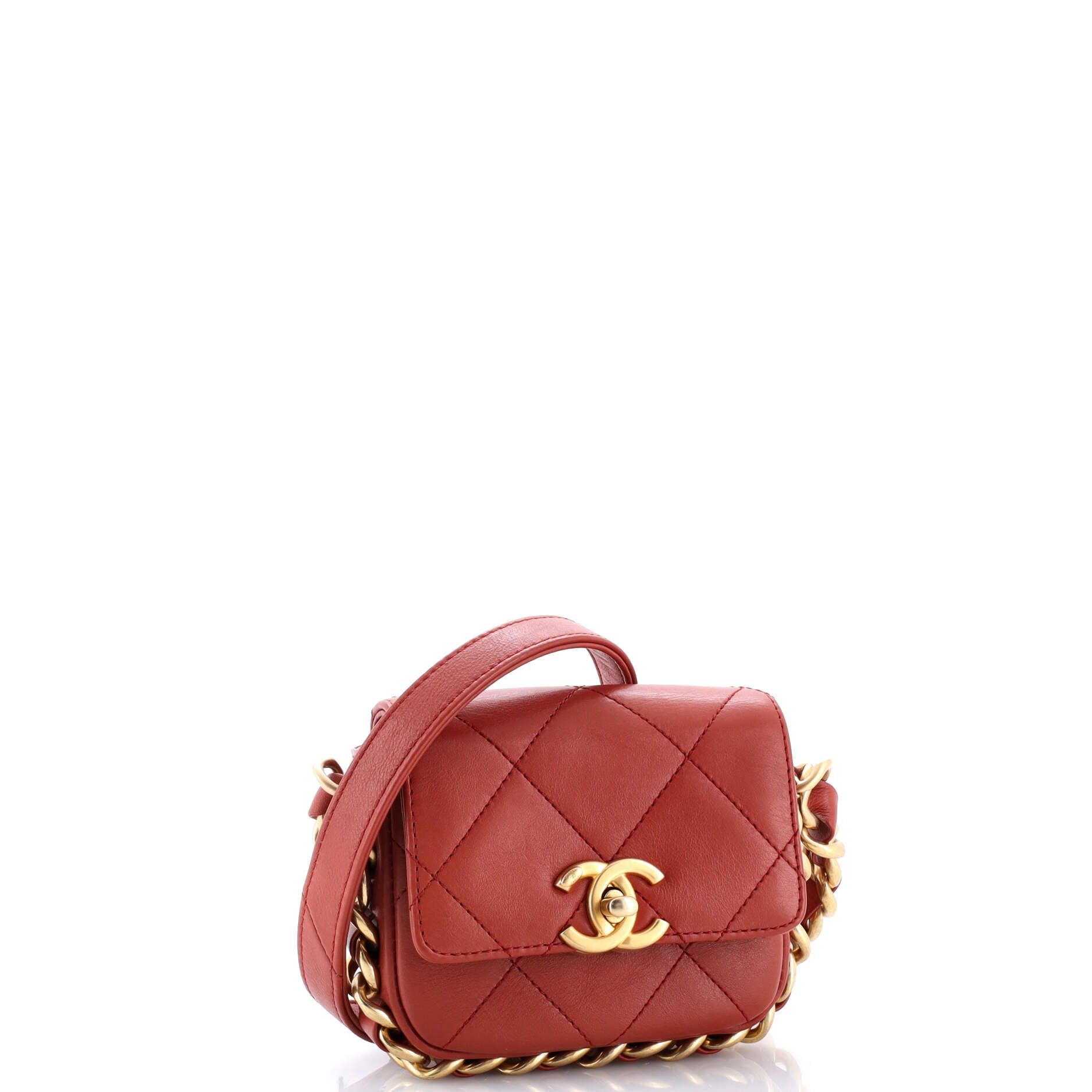 Framing Chain Flap Bag Quilted Calfskin Mini