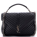 Classic Monogram College Bag Matelasse Chevron Leather Large