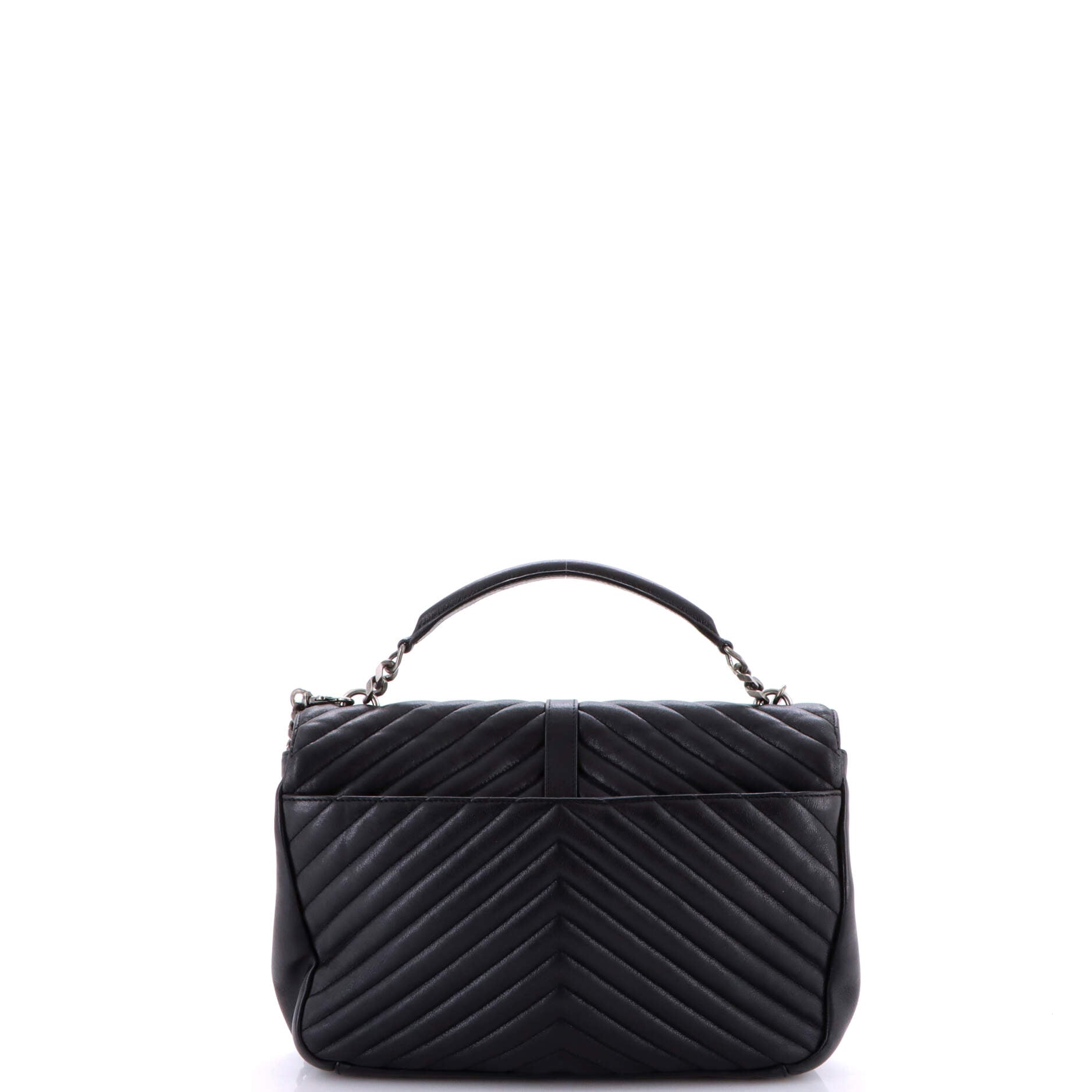 Classic Monogram College Bag Matelasse Chevron Leather Large
