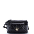 CC Front Pocket Waist Bag Quilted Lambskin