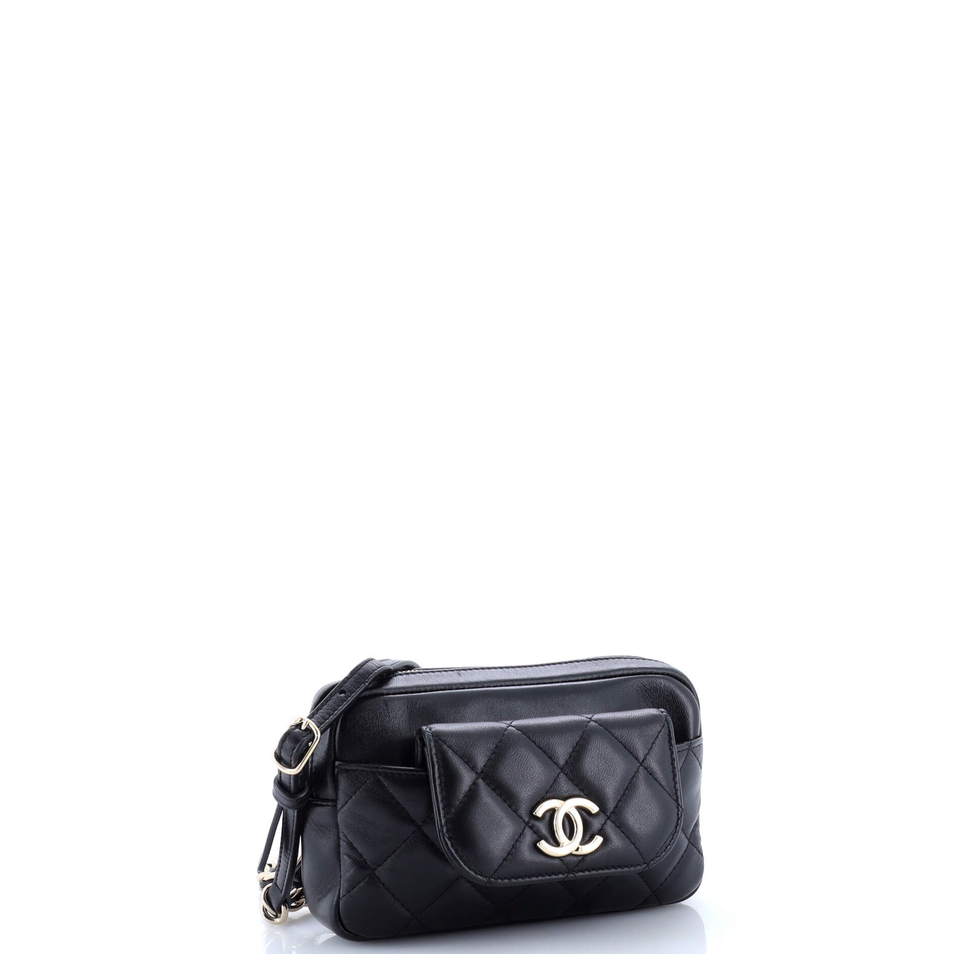 CC Front Pocket Waist Bag Quilted Lambskin