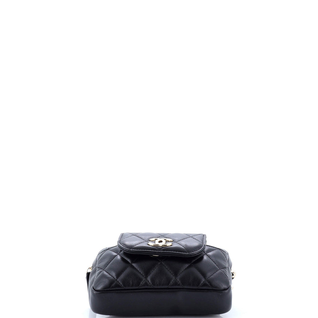CC Front Pocket Waist Bag Quilted Lambskin