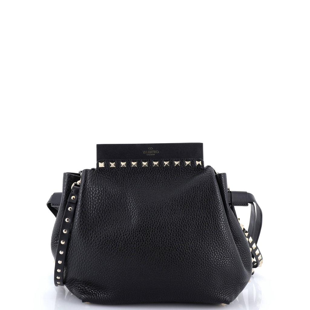 Rockstud Bucket Shoulder Bag Leather Small