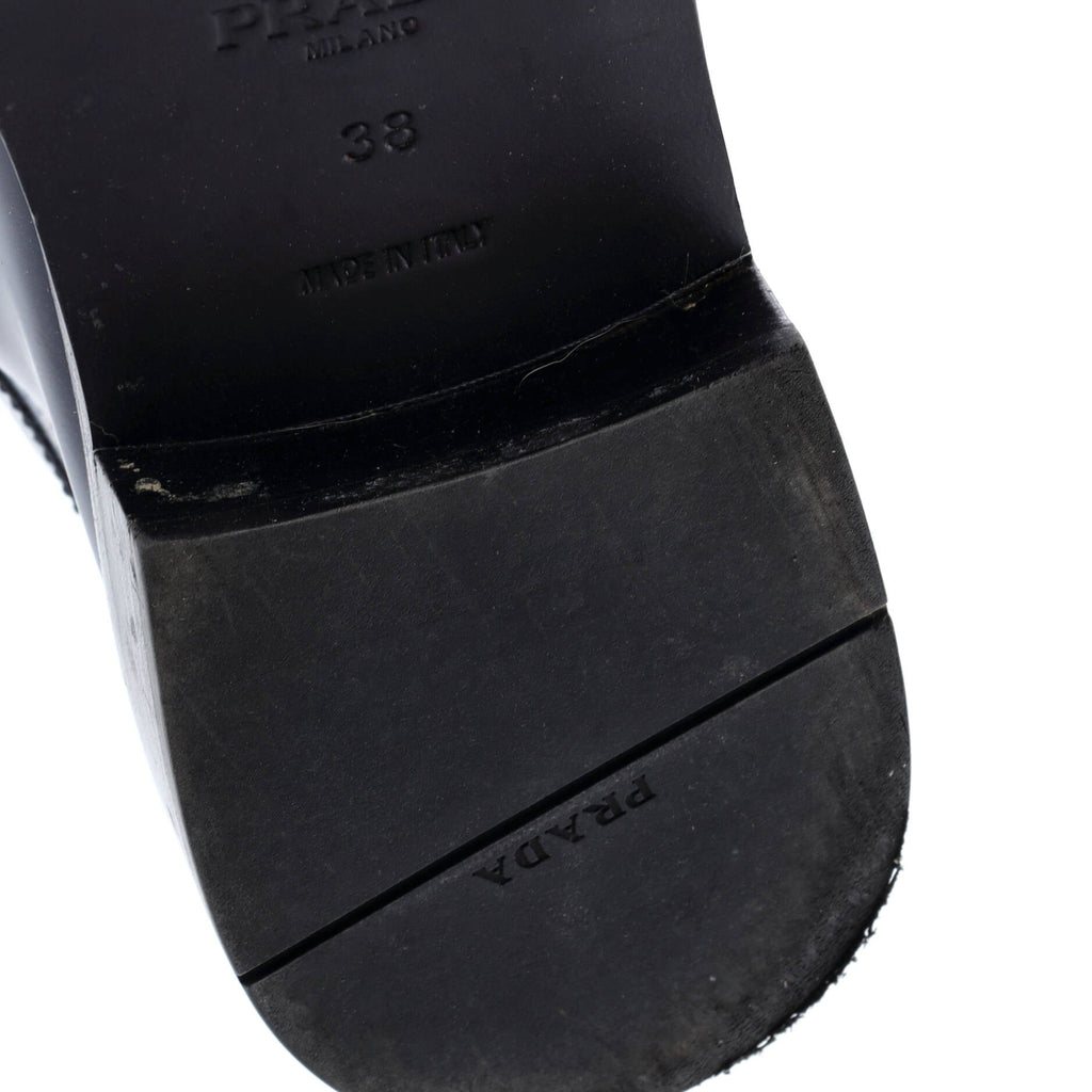 Women's Triangle Logo Loafers Spazzolato Leather