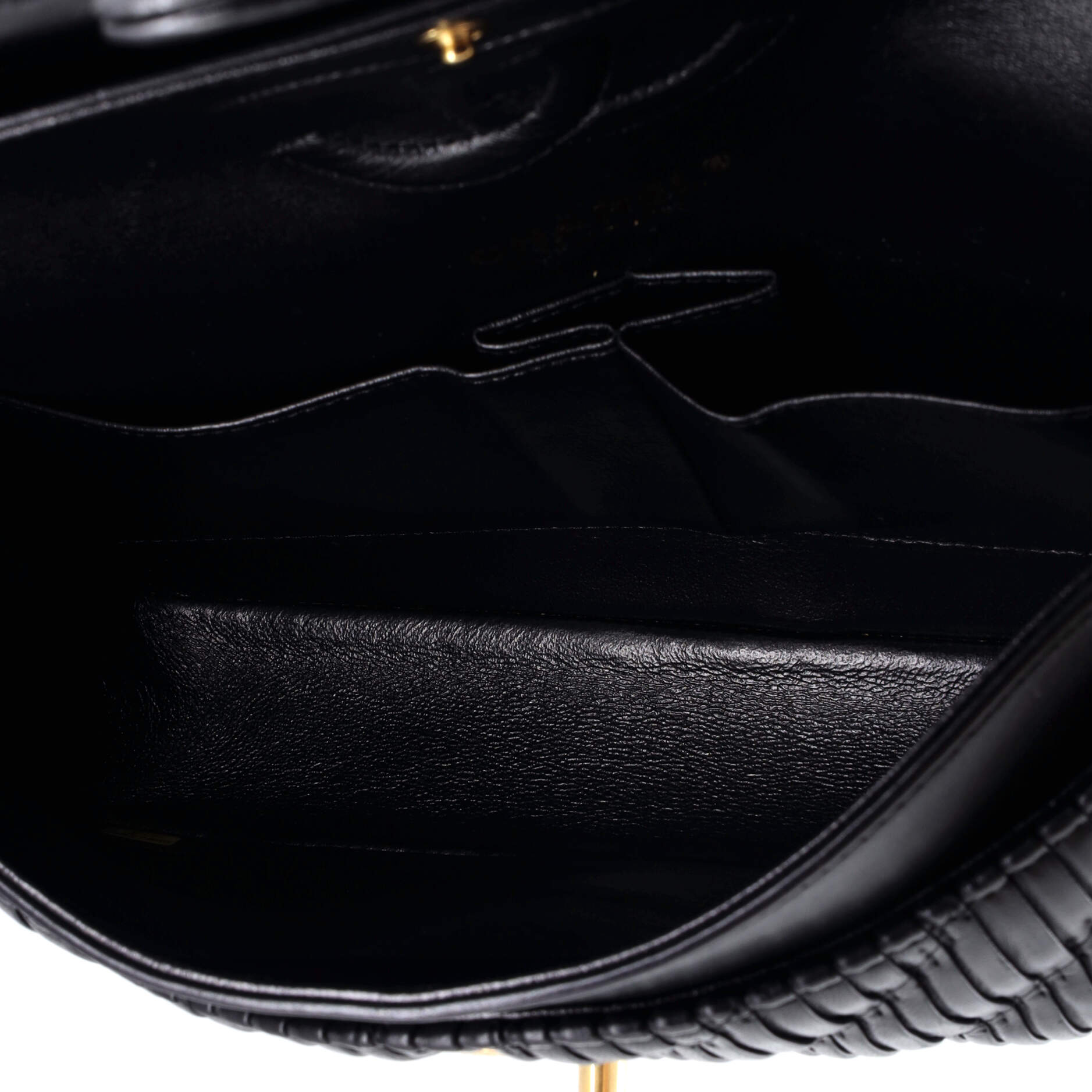 Coco Pleats Classic Double Flap Bag Pleated Crumpled Calfskin Medium