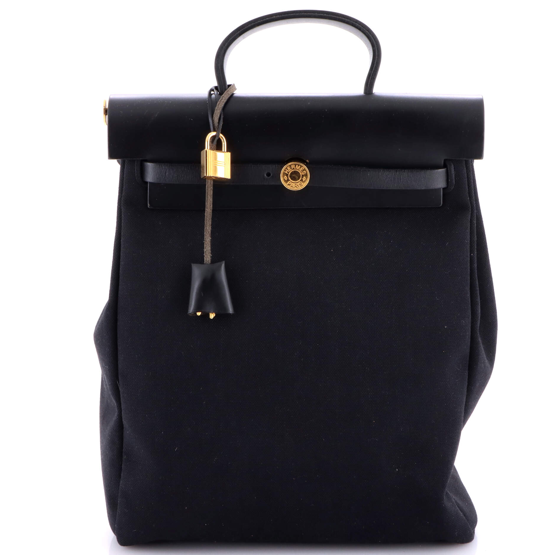 Herbag A Dos Zip Backpack Toile and Leather