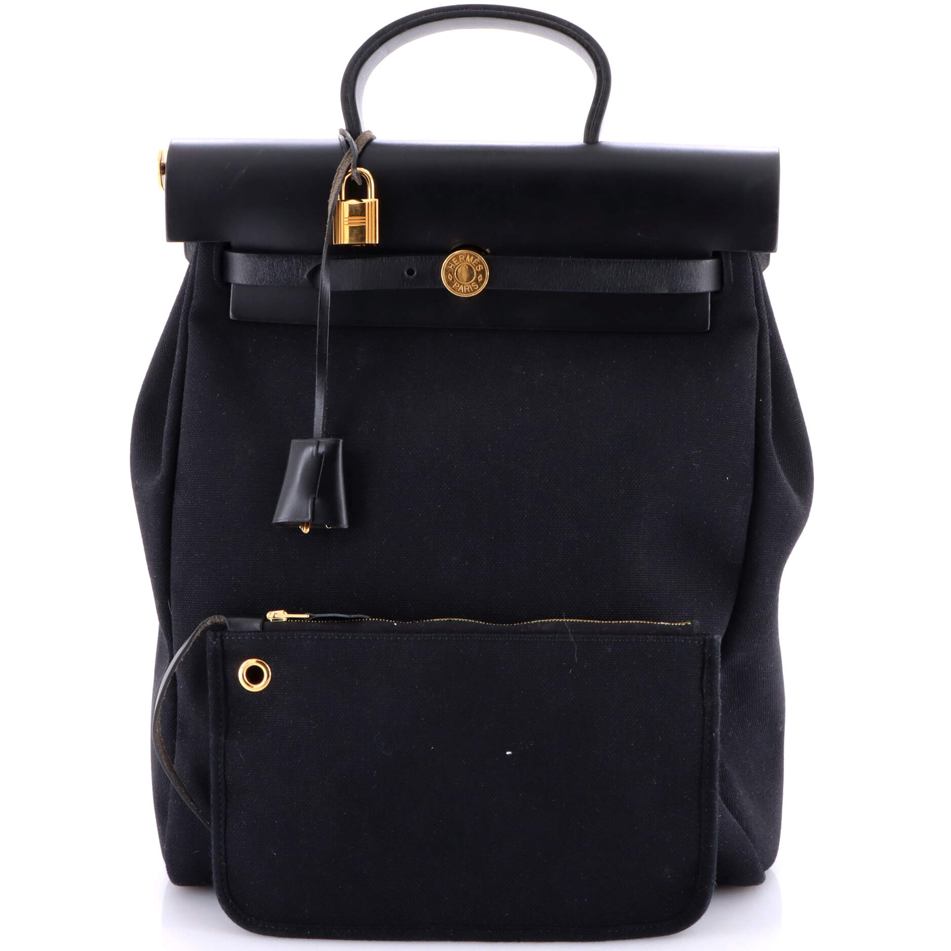 Herbag A Dos Zip Backpack Toile and Leather